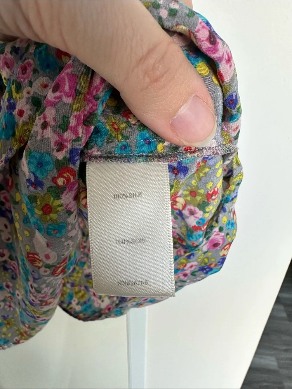 Rebecca Taylor ($250) 100% silk Ruffle Multicolour Floral Boho Tank Blouse Sz 4 - Picture 8 of 16